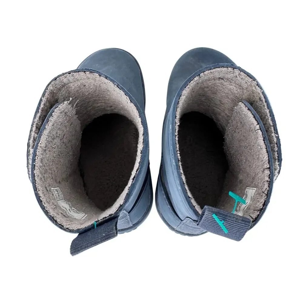 Crocs Colorlite Boot Mid Calf Faux Fur 15840 Navy Tumbleweed Kids Boys Size c8‎